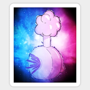 Plumbus in space, nebula illustration Sticker